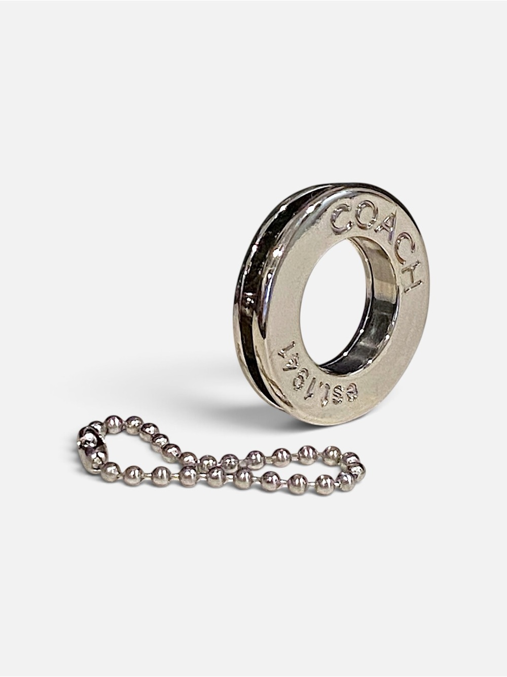 Coach Silver Circle Hangtag Bag Charm